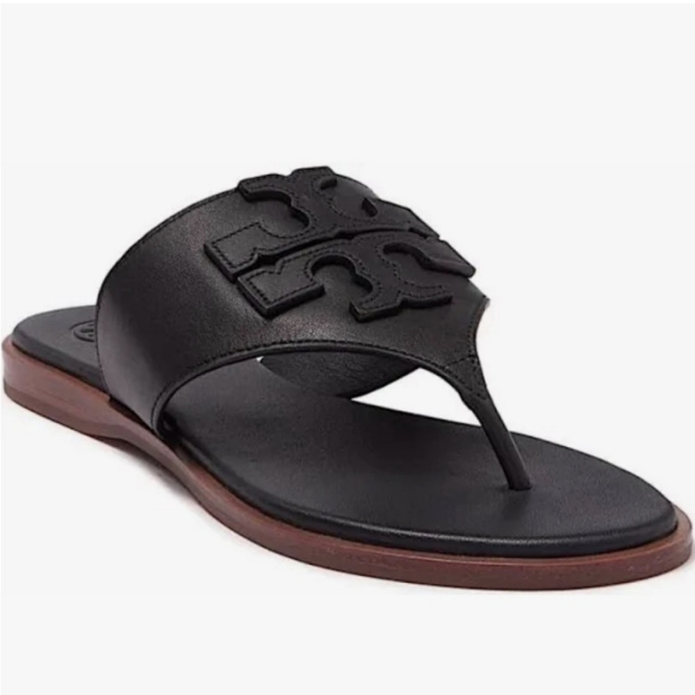 Tory Burch Jamie Weston Large Logo Black with White Trim